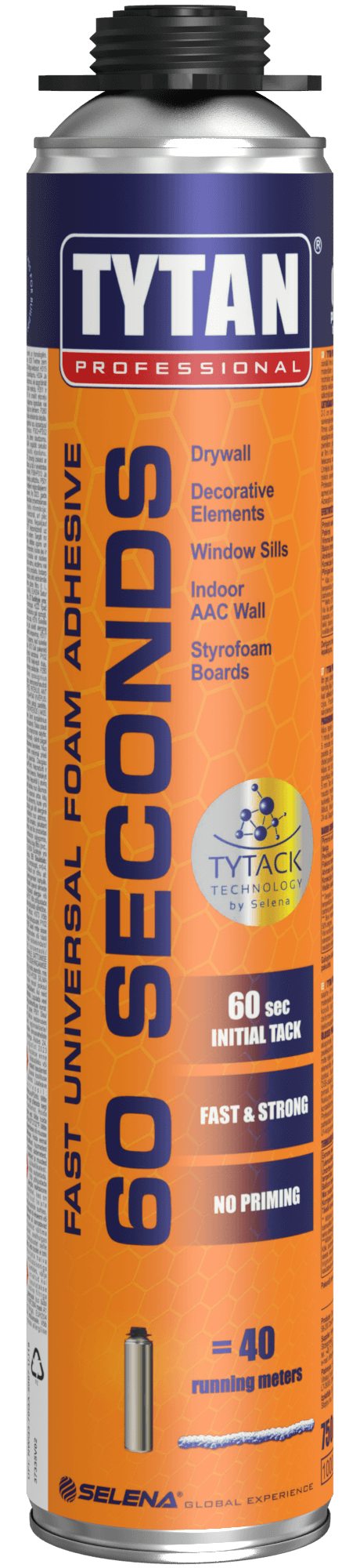 TYTAN PROFESSIONAL 60 Sekund Szybki Pianoklej Uniwersalny Pistoletowy 750 ml