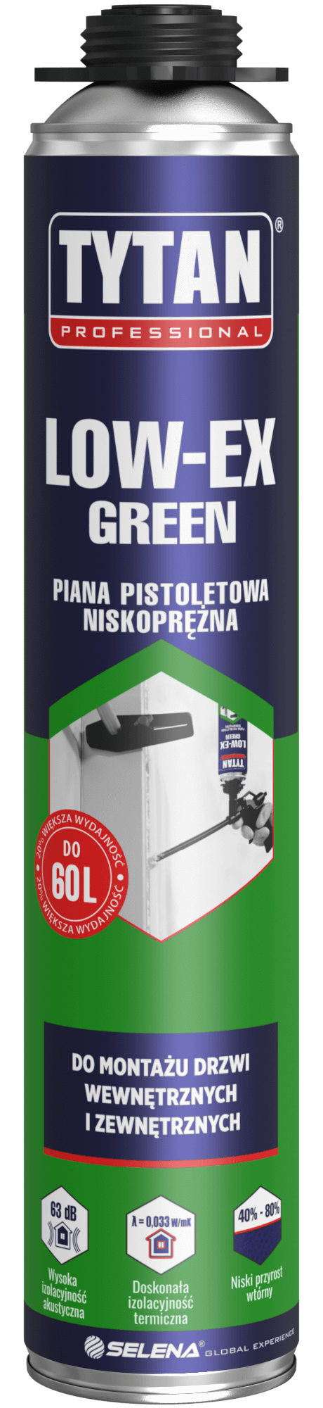 TYTAN PROFESSIONAL LOW-EX GREEN Piana Pistoletowa Niskoprężna 750 ml