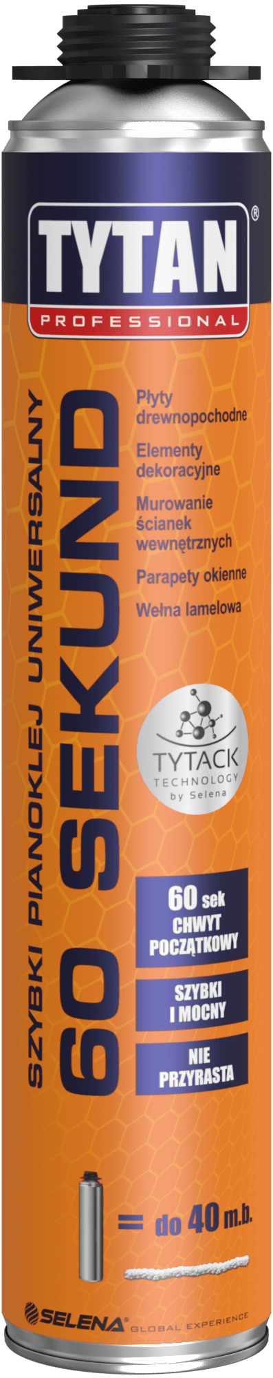 TYTAN PROFESSIONAL 60 Sekund Szybki Pianoklej Uniwersalny Pistoletowy 750 ml
